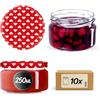KADAX Set di 10 barattoli per marmellata 250ml Ø82 Cuore con tappo a vite ermetico, vasetti per miele, conserve, bomboniere e fatte in casa