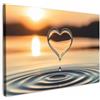 MuchoWow© Stampe Su Tela Quadro Soggiorno Quadri Camera Da Letto Moderni | 90x60 cm - Accessori Salotto Poster Da Parete Con Cornice Decorazione Muro Cuore - Acqua - Tramonto - Natura - Zen