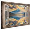 MuchoWow© Quadro Camera Da Letto Quadri Soggiorno Decorazione Parete Quadri | 120x80 cm - Moderni Su Tela Stampe Foto Con Cornice Quadretti Poster Casa Vista - Paesaggio - Montagne - Finestra