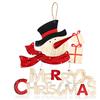 COM-FOUR® Decorazione da appendere di Natale, Lettera di legno con pupazzo | Cartello di legno per porta di Natale - Appendino per porte - pareti - finestre