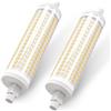 Generico R7s LED 118mm, 15W R7s LED 118mm Lampada, R7s LED Lampadine 118mm 2835-128LED Bianco Caldo 3000K 1300LM Ricambio 130W Barre Alogene 130W, Non Dimmerabile/AC 220-240V/2er-Pack