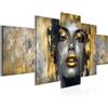 Runa Art - Quadri Moda Donna 200 x 100 cm 5 Pezzi XXL Decorazione Murale Design Nero Oro 052851a
