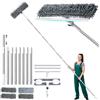 Toyzy 4m Lavavetri Telescopico con Tergivetro per Finestre Alte, Rotazione a 180° | 2-in-1 Kit Pulizia Vetri con 1 Panno Microfibra, 3 Pad in Ciniglia e 2 Raschietti per Bagno, Finestre, Specchi