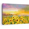 ARTTOR Moderno Quadro su Tela 70x50 cm Stampe da Parete Botanica Paesaggi - 3775 | Girasoli Fiore Quadro Decorativo Piccolo 1 pezzo Soggiorno Camera da Letto Arte da Parete Decorazione da Parete ARTTOR