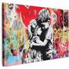 MuchoWow© Quadri Grandi Dimensioni Quadretti Da Parete Quadro Moderno | 30x20 cm - Camera Da Letto Stampa Foto Su Tela Soggiorno Cornice Decorazioni Graffiti - Bianco e nero - Street art