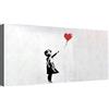 canvashop Quadro Banksy Bambina Con Palloncino Cm 60X30 Stampe Su Tela Canvas Bansky Ragazza Balloon Girl Quadri Moderni Soggiorno Street Art