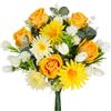 Fairblo Rose Gialle Finte Fiori di Seta Artificial | Bouquet di Fiori Tulipani Piante Artificiali Dente di Leone per Matrimoni, Casa, Feste di Compleanno Decorazioni