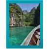 Wallazz Cornice Porta Puzzle 3000 Pezzi 80,4x121,4 cm Azzurro - Cornice per Quadri e Puzzle, Frontale Trasparente in Crilex, Made in Italy - Design Elegante da Parete