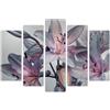 AREDE Set di 5 Stampe da Parete Quadri Moderni Decorazioni da Muro per Casa Soggiorno Camera da Letto e Cucina Lilium| 120 x 80 cm | Pronto da appendere