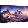 canvashop Quadri Moderni Montagna 120X70 Cm Quadro Su Tela Canvas Stampe Da Parete Dolomiti 3 Cime Di Lavaredo Rifugio Arredo Casa Arredamento Soggiorno