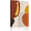 WENGTIAO Stampa su Tela Nordico Astratto Geometrico Incorniciati 30x40 cm | Quadro su Tela Rosso Marrone Arancione Oro e Giallo Pittura Quadro Moderno Soggiorno Camera da Letto Decorazioni Parete