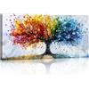 FajerminArt FjerminArt Grande Quadro Moderno Stampa Su Tela Con Cornice, Astratto Colorato Alberi Pittura Su Tela, 100x50cm, Per Soggiorno Camera da Letto Ufficio Decorazione Murale