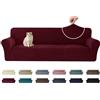 Ystyle Copridivano 4 Posti con Braccioli(231-279cm), Copri Divano Antigraffio Gatto, Copridivani per Divan Elasticizzato Antiscivolo Antimacchia, Moderno Sofa Cover Lavabili, Bordeaux