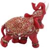 Tixiyu Feng Shui Elefante Ricchezza Figurine Fortunato Elefante Statua Resina Rosso Decorazione per la Casa per Buona Fortuna con Abbigliamento Cerimoniale Ingresso Mobile TV Decorazione Inaugurazione