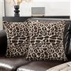 Ystyle 2 Pezzi Federe Cuscini Divano 40x40 in Finta Pelliccia Leopardata, Copricuscini Ghepardati in Jacquard e Velluto, Fodere Cuscini Arredo Letto per Camera e Soggiorno, Marrone Chiaro-4