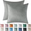 Ystyle Federe Cuscini Divano 60x60 2 Pezzi, Copri Cuscino Natalizie in Velluto con Cerniera Invisibile Morbidi e Lavabili, Copricuscini per Salotto e Camera Soggiorno Letto, Grigio
