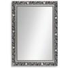 Clamaro Specchio Stile Barocco Antico, 50 x 70 cm, Nero Grigio Argento | Ludwig, Cornice in Legno di Abete, Larghezza 58 mm, Profondità 37 mm, Specchio in Vetro Vero, Gancio in Metallo