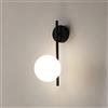 generic Applique da Parete Creative per Interni, in Metallo, con LED, Globo in Vetro Satinato, Lampada da Parete per Bagno, Specchiera, Camera da Letto, Corridoio, Ottone Nero H11.82 Black