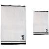 Juventus FC, Asciugamani Bagno, Set 2 Pezzi Asciugamano, Asciugamano Viso, Asciugamano Ospite, Bianco, 100 Percento Puro Cotone, Prodotto Ufficiale, Accessori Bagno