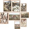 Heimlich - Set poster - 4 di A3 / 30x42 cm + 4 di A4 / 21x30 cm - Poster Premium - Stampe senza cornice - Stile moderno - Erba di pampa in primavera