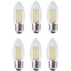 ANTYX Lampadina LED 12v C35 Lampadina Edison 12 Volt 4W 3000K E26/E27 40 Watt Equivalente, Bassa Tensione DC 12V per Camper Camper Marine, Progetto Pannello Solare, Confezione da 6