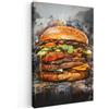 MuchoWow© Quadri Camera Da Letto Stampe Da Parete Quadro Su Tela Moderni | 40x60 cm - Decorazioni Murali Soggiorno Foto Quadretti Ingresso CasaBurger - Cibo - Arte - Grigio - Graffiti