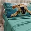 PETTI Artigiani Italiani - Lenzuola Animali con Cani in Cotone con Federe in Stampa Digitale, Lenzuola Matrimoniali, Completo Letto Matrimoniale Ottanio, 100% Made in Italy