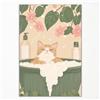 GAINOW - Arte murale rustica giapponese su tela, poster estetico con gatto giapponese in bagno, gatto tigrato nella vasca da bagno, dolce dipinto di animali per il bagno 30x40cm non incorniciato