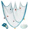 YSTrillion Rete da Pesca Decorativa,Rete da Pesca Cucita a Mano Decorazione con Conchiglie Stile Mediterraneo Decorazione per la Decorazione della Parete Della Camera Letto Casa 1 * 2 M (Grün)