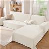 Ystyle Telo Copridivano Angolare 2 Pezzi, 200x280+200x300 CM, Crema | Copri Divano a L Antimacchia Lavabile, Gran Foulard per Divano Traspirante, Copritutto per Divano Universale Antiscivolo