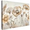 MuchoWow© Quadro Su Tela Grandi Dimensioni Quadri Moderni Soggiorno Stampa | 70x50 cm - Di Foto Decorazione Camera Letto Da Parete Con Cornice Dipinti Fiori - Beige - Natura - Illustrazione