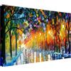Wallazz Quadri Moderni Soggiorno Riproduzione Quadri famosi su tela - 100% Made in Italy - Astratto Passeggiata Sotto La Pioggia - Quadro Camera da Letto - Qualità Artigianale - 70x140cm