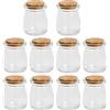 Catime 10 Pezzi Barattoli di Budino Vasetti di Vetro con Coperchi in Sughero, Bottigliette Bottiglie Vetro con Tappo Sughero, 100ml Barattolini Porta Spezie in Vetro per Matrimoni Feste Alimenti Marmellata