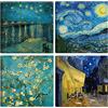 DìMò ART Quadri Moderni Vincent Van Gogh 4 pz 30x30 CM cadauno Stampa su tela Canvas Arredamento Arte Classica Arredo per cucina, camera da letto, soggiorno, salotto, bar, ufficio, ristorante