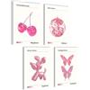 Mojoliving Aura Poster Aesthetic Room Decor y2k Preppy Room Decor Immagini Aesthetic Pink Retrò Set di 4 poster A4 (21 x 30 cm) | senza cornice