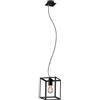 Briloner Leuchten Lampada a sospensione, 1 paralume, lampadadario retrò/vintage, acciaio nero, 1x E27, max. 40 Watt, nero, 170x170x1200 mm (lunghezza x larghezza x H)