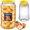 KADAX Barattolo con coperchio, contenitore in plastica, contenitore con manico, contenitore di plastica per alimenti, contenitore da cucina (rotondo 3L)