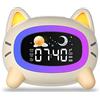 Uplayteck Sveglia Bambini, 5 Luci Notturne & 7 Musica, 2 Allarme con Snooze | 4 Livelli di Luminosità, Allenamento del Sonno, Digitale LED, USB Ricaricabile, Sveglia Digitale da Comodino per Bambine