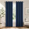 Ystyle Tenda Oscurante 100% Effetto Lino 2 Pezzi, 140×260 CM, Blu | Termica Isolante Freddo e Caldo, Tenda Fonica Anti Rumore, Tende Natalizie Soggiorno Camera Letto Casa con Occhielli