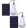 Meichoon Lampadina solare 2 pezzi Set portatile LED Strip Panel 110LM Ricaricabile Campeggio Light Outdoor Work Home Lighting Emergency Lights MY12