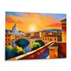 emmena - Quadro Dipinto Tramonto Roma - 40x30 cm