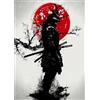 HMDKHI Empire Interactive - Poster giapponese Bushido, ninja Samurai, personaggi giapponesi e poster Fuji con cornice (JP-02, 1 pezzi, 30 x 40 cm)