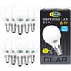 CLAR - Lampadina LED E14 6W Sfera, Luce Naturale, Senza Fili, Piccola (Pack 10)