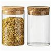 ericotry 2 bottiglie vuote in vetro trasparente da 300 ml con tappo in sughero, riutilizzabili, per alimenti secchi, fiori, tè, frutta, noci, caramelle e altri piccoli oggetti