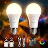 Kambo E27 LED RGB Lampadina Ricaricabile con Telecomando Dimmerabile 7W | Lampada con cambio colore e funzione di temporizzazione per campeggio all'aperto, Natale, 2 pezzi