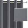 Ystyle Tende Oscuranti per Interni 2 Pezzi, 140x240 CM, Termiche Isolanti, Anti-Rumore, con Anelli, Tenda Moderna Per Camera da Letto e Soggiorno, Grigio Scuro