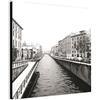 Wallazz Quadro su Tela Milano - Quadri Moderni Soggiorno - Tram, Duomo, Galleria, Navigli, Castello, Arco, Scala - Stampa su Tela - Quadro Moderno Soggiorno 30x30 cm