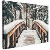 MuchoWow© Quadro Camera Da Letto Quadri Soggiorno Decorazione Parete Quadri | 40x30 cm - Moderni Su Tela Stampe Foto Con Cornice Quadretti Poster Casa Ponte - Paesaggio invernale - Foresta - Natura