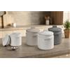 Utilissimi EDITACASA - Tris Barattoli Cucina in Ceramica Caffè, Zucchero, Sale - Set 3 Contenitori Porta Spezie, Trama a Rombi, 3 Colori Assortiti Grigio/Bianco/Tortora Dimensioni 10x12 cm
