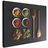 MuchoWow© Stampa Su Tela Decorazioni Pareti Canvas Grandi Dimensioni Quadri | 70x50 cm - Con Cornice Moderni Quadro Soggiorno Foto Camera Da LettoMestolo - Spezie - Erbe - Verde - Marrone - Cucina